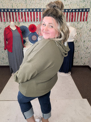 Annie Brushed + Ribbed Hoodie in AMERICANA VIBES-3- Hooded Tops-MICHELLE MAE-Styled by Stacked - A Plus Size Women's Boutique in Lakeville, MN