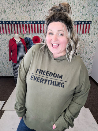 Annie Brushed + Ribbed Hoodie in AMERICANA VIBES-3- Hooded Tops-MICHELLE MAE-Styled by Stacked - A Plus Size Women's Boutique in Lakeville, MN