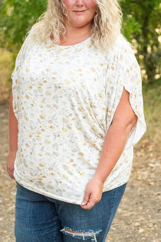 Darcy Luxe Dolman Top in Florals (3 colors)-1- ShortSlv/Slvless Tops-MICHELLE MAE-Styled by Stacked - A Plus Size Women's Boutique in Lakeville, MN