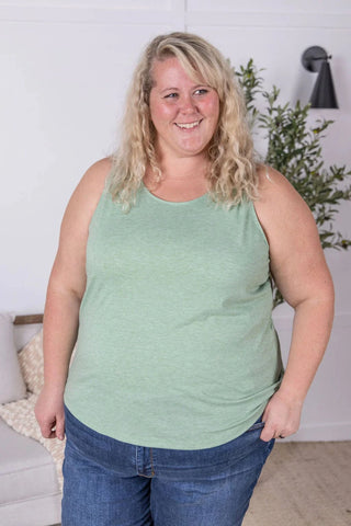 Tiffanie Scoopneck Heathered Tank (2 Colors)-3- Hooded Tops-MICHELLE MAE-Styled by Stacked - A Plus Size Women's Boutique in Lakeville, MN