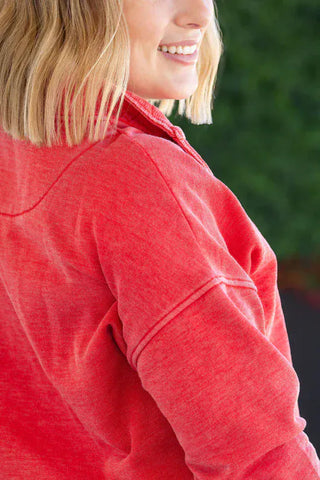 $0 Down Preorder: Vintage Wash Half Snap Pullover-2- Long Sleeve Tops-MICHELLE MAE-Styled by Stacked - A Plus Size Women's Boutique in Lakeville, MN