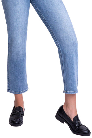 RFM High Rise Tummy Control Straight Leg in Sanded Medium-9- Bottoms Denim-RFM-Styled by Stacked - A Plus Size Women's Boutique in Lakeville, MN