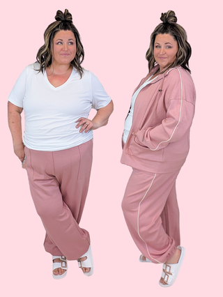 Joanie Scuba Joggers in Mauve