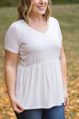 Marissa Short Sleeve Mini Ruffle Tee in Solids (14 colors!)-7- Year Round Basic Tops-Michelle Mae-Styled by Stacked - A Plus Size Women's Boutique in Lakeville, MN