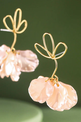 Dangle Blush Petal Drop Earrings-12- Accessories & Gifts-Urbanista-Styled by Stacked - A Plus Size Women's Boutique in Lakeville, MN