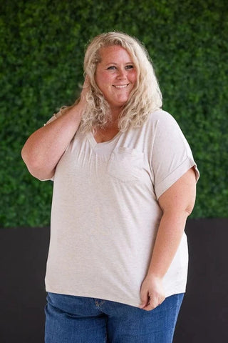 Pocketful of Perfect Vneck Tee w/Dolman Sleeve (9 colors)-1- ShortSlv/Slvless Tops-MICHELLE MAE-Styled by Stacked - A Plus Size Women's Boutique in Lakeville, MN