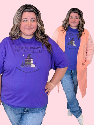 Sleepy Hollow Book Club Tee on Purple