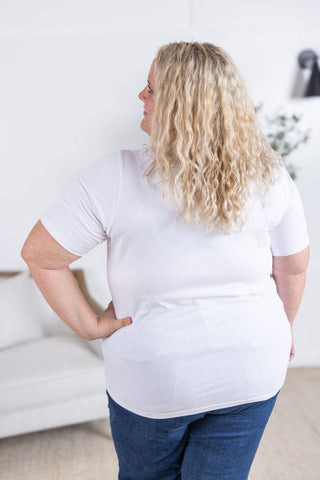Willa Perfect Cut Classic Vneck Tee (Solids)-1- ShortSlv/Slvless Tops-MICHELLE MAE-Styled by Stacked - A Plus Size Women's Boutique in Lakeville, MN