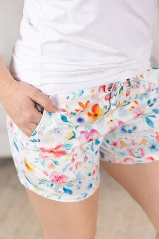 Jaymee Pull On Shorts in Florals-10- Bottoms Non-Denim-MICHELLE MAE-Styled by Stacked - A Plus Size Women's Boutique in Lakeville, MN