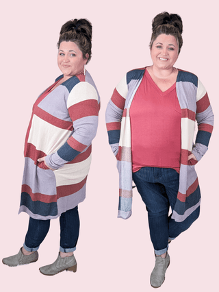 Theo Colorblock Open Cardigan w/Pockets-4- Overlayer Tops-HEIMISH-Styled by Stacked - A Plus Size Women's Boutique in Lakeville, MN