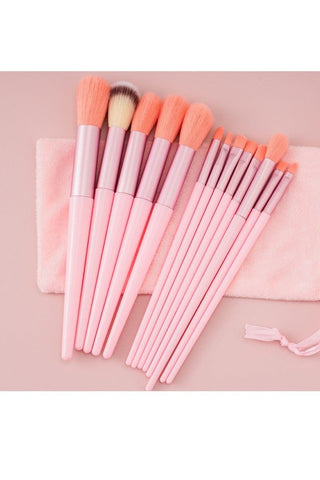 13 Pc Cosmetic Brush Set w/Bag-12- Accessories & Gifts-LA ACCESSORIES-Styled by Stacked - A Plus Size Women's Boutique in Lakeville, MN