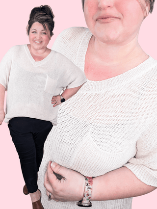 Hallie Short Sleeve Knit Sweater in Oat-1- ShortSlv/Slvless Tops-MICHELLE MAE-Styled by Stacked - A Plus Size Women's Boutique in Lakeville, MN