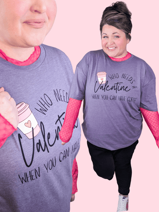 Valentine's Coffee Tee on Iced Purple-2- Long Sleeve Tops-MICHELLE MAE-Styled by Stacked - A Plus Size Women's Boutique in Lakeville, MN
