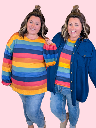 Casey Colorful Stripe Lightweight Pullover