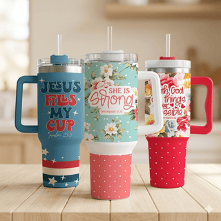 40 Oz Metal Tumblers w/Straw- Christian Theme *DEAL*-12- Accessories & Gifts-i love my freedom-Styled by Stacked - A Plus Size Women's Boutique in Lakeville, MN