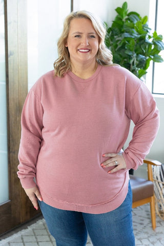 Addie Vintage Wash Scoop Bottom Pullover (6 Colors)