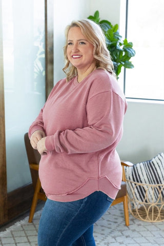 Addie Vintage Wash Scoop Bottom Pullover (6 Colors)