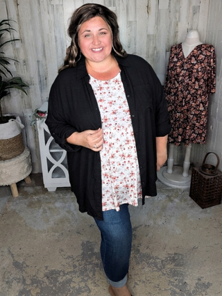 Charlene Fringe Bottom Lightest Buttondown (3 colors)