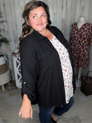 Charlene Fringe Bottom Lightest Buttondown (3 colors)