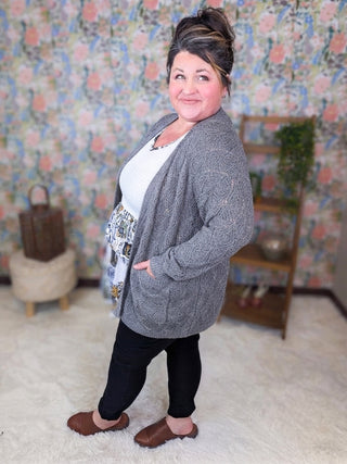 Whitney Textured Knit  Lightweight Cardigan (7 Colors)