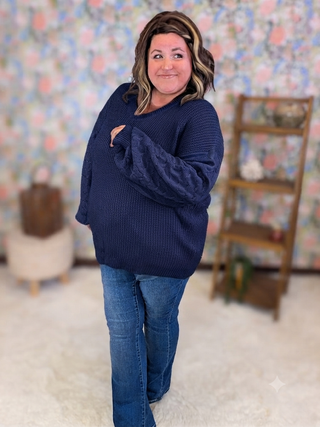 Talina Balloon Sleeve Textured Sweater in Solids (5 colors)