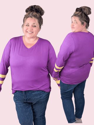 Larissa Luxe Long Sleeve Tee in Vikings GAMEDAY-2- Long Sleeve Tops-MICHELLE MAE-Styled by Stacked - A Plus Size Women's Boutique in Lakeville, MN