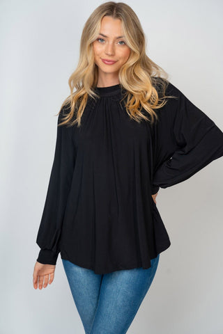 Hope Flowy Mockneck Long Sleeve Top (4 Colors)-2- Long Sleeve Tops-WHITE BIRCH-Styled by Stacked - A Plus Size Women's Boutique in Lakeville, MN