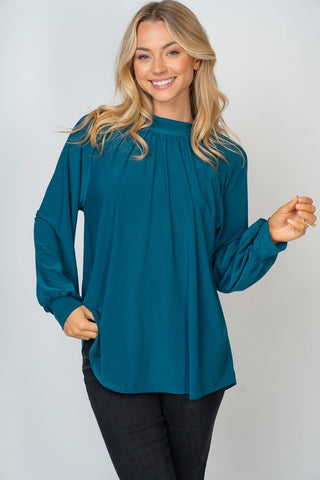 Hope Flowy Mockneck Long Sleeve Top (4 Colors)-2- Long Sleeve Tops-WHITE BIRCH-Styled by Stacked - A Plus Size Women's Boutique in Lakeville, MN