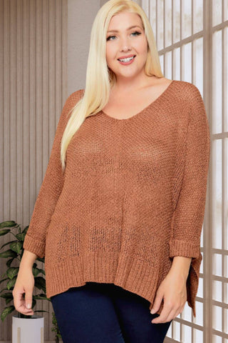 Sable Ribbon Yarn Slouchy Sweater in Solids (4 Colors)