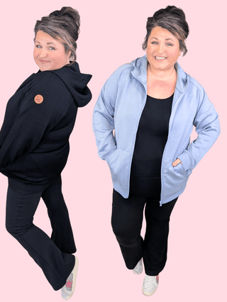 Callen High Rise Knit Yoga Pants in Black-10- Bottoms Non-Denim-WHITE BIRCH-Styled by Stacked - A Plus Size Women's Boutique in Lakeville, MN