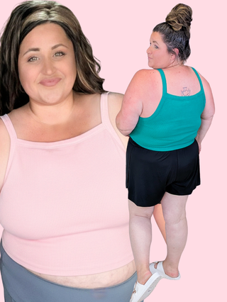 Julissa Ribbed Crop Tank w/Built in Bra
