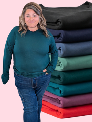 Blair Mockneck Long Sleeve with Thumbholes in Solids (8 Colors)
