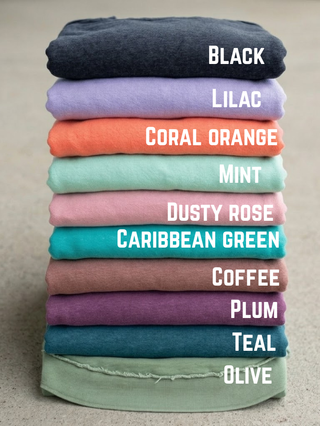 Addie Vintage Wash Scoop Bottom Pullover (10 Colors)