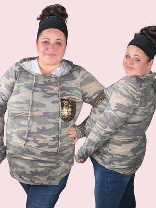 Dylan Camo Hoodie Pullover w/Sequin Pocket