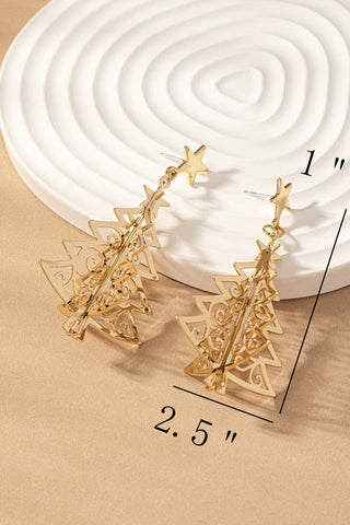 ***3D Christmas Tree Earrings w/Star-12- Accessories & Gifts-LA ACCESSORIES-Styled by Stacked - A Plus Size Women's Boutique in Lakeville, MN