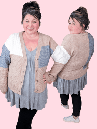 Aianna Colorblock Button Front Cardigan Sweater in Neutrals-4- Overlayer Tops-MICHELLE MAE-Styled by Stacked - A Plus Size Women's Boutique in Lakeville, MN
