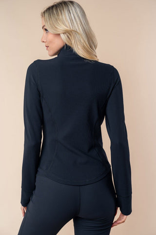 Riley Athletic Zip-up with Thumbholes (2 colors)-4- Overlayer Tops-WHITE BIRCH-Styled by Stacked - A Plus Size Women's Boutique in Lakeville, MN