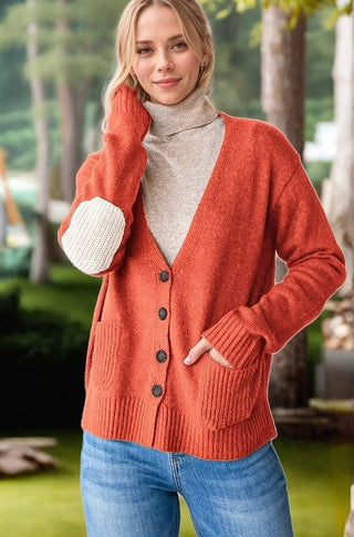 *DEAL* Nora Sweater Knit Cardigan w/Elbow Patches (3 Colors)-4- Overlayer Tops-HEIMISH-Styled by Stacked - A Plus Size Women's Boutique in Lakeville, MN