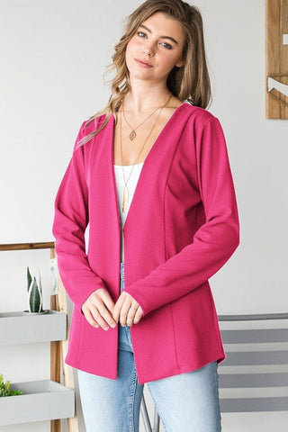 Gretchen No-Lapel Stretch Blazer in Solids-4- Overlayer Tops-HEIMISH-Styled by Stacked - A Plus Size Women's Boutique in Lakeville, MN
