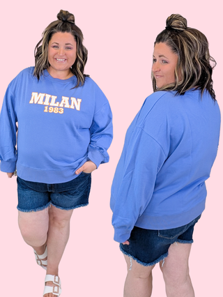 Milan Pullover in Denim Blue
