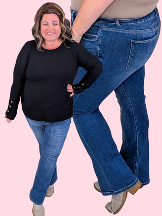 RFM- Tummy Control Medium-Dark Wash Bootcut Jeans