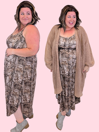 Catie Scoop Bottom Tank Dress in True Camo