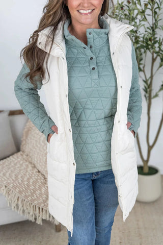 Remington Longline Quilted Non-Puff Vest (9 Colors)-4- Overlayer Tops-MICHELLE MAE-Styled by Stacked - A Plus Size Women's Boutique in Lakeville, MN