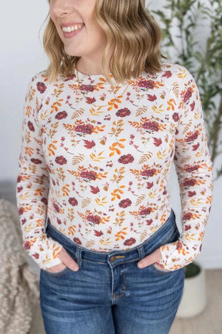 Blair Mockneck Long Sleeve w/Thumbholes in Florals (12 Prints)-2- Long Sleeve Tops-MICHELLE MAE-Styled by Stacked - A Plus Size Women's Boutique in Lakeville, MN