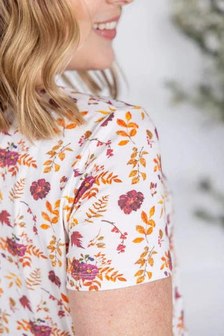 Marissa Mini Ruffle Short Sleeve Top in Florals (6 Colors)-1- ShortSlv/Slvless Tops-MICHELLE MAE-Styled by Stacked - A Plus Size Women's Boutique in Lakeville, MN