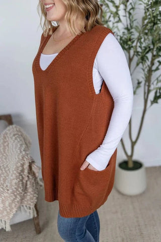 Ella Tunic Sweater Vest in Fall Solids-4- Overlayer Tops-MICHELLE MAE-Styled by Stacked - A Plus Size Women's Boutique in Lakeville, MN