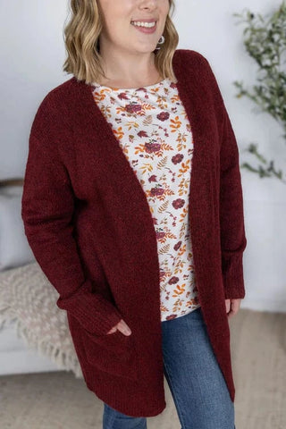Kensington Cozy Sweater Cardigan w/Pockets in Dark Solids-4- Overlayer Tops-MICHELLE MAE-Styled by Stacked - A Plus Size Women's Boutique in Lakeville, MN