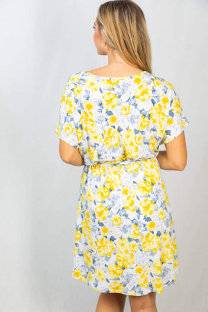 I've Got Sunshine Yellow Floral Dress