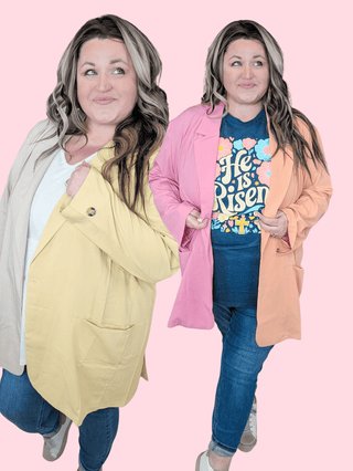 Lonnie Colorblock Blazer (2 Colors)-4- Overlayer Tops-Davi and Dani-Styled by Stacked - A Plus Size Women's Boutique in Lakeville, MN