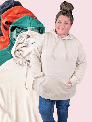 Adrian Vintage Wash Hoodie w/Kangaroo Pocket (4 Colors)-3- Hooded Tops-MICHELLE MAE-Styled by Stacked - A Plus Size Women's Boutique in Lakeville, MN